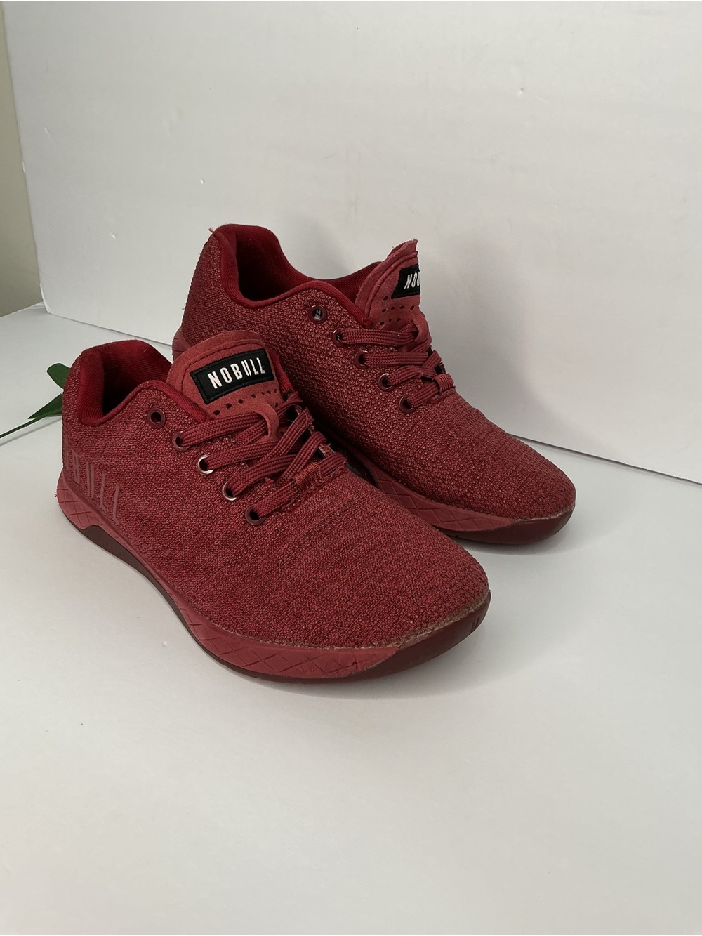 NOBULL  Red Knit Trainer Low-Profile Cross  Training Shoe  Men 7 Women 8.5